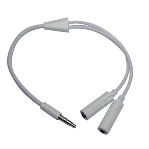 Convertidor divisor de cable de cable Y 3,5 mm TRRS doble hembra a macho para auriculares Apple - Imagen 1 de 2