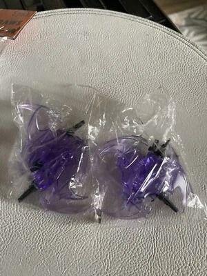 ¿Iluminar? Juego de 6 adornos para magdalenas de Halloween de murciélago púrpura suministros para fiestas Foto 1 de 4