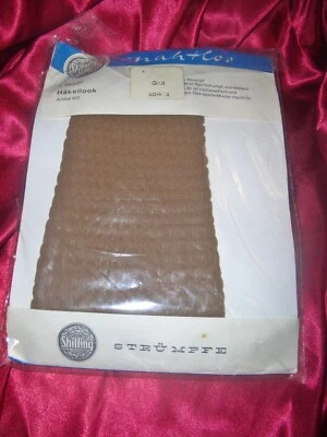 RAR Vintage Shilling Häkellook Strapsstrümpfe Nylons Gr. II / 9 saskia Stockings - Bild 1 von 2