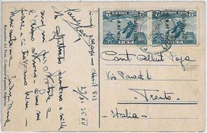 37554 - PERÚ - HISTORIA POSTAL: CORREO AÉREO POSTAL a ITALIA - 1936 - Imagen 1 de 1