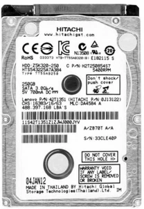 Hard Drive Hitachi Travelstar Z5K320 250GB 5.4K 8MB SATA II HTS543225A7A384 2.5 - Picture 1 of 3