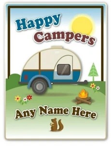 Camper PERSONALIZED STICKER Teardrop Travel Trailer RV Camping Decal Sign - GIFT - Picture 1 of 2