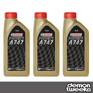 3 x Castrol Power 1 A747 Semi Synthetic 2 Stroke (2T) Engine Oil - 1 Litre - Picture 1 of 1