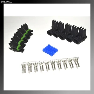 5 x Delphi WeatherPack 2-Pin Sealed Connector Kit, 12-14AWG Contacts, USA - Picture 1 of 1