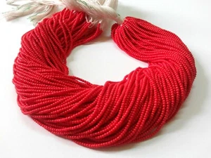 10 Strand Coral Pearl Chid Rondelle Smooth 2mm Coral Pearl Chid Beads 12"inch - Picture 1 of 8
