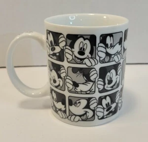 Disney ZRIKE Grid Print Coffee Mug Cup Black & White Mickey Goofy NEW! - Picture 1 of 6