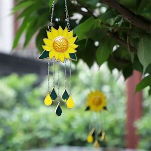 Home Decor Garden Sunflower Suncatcher Ornament Wind Chimes Hanging SunCatcher