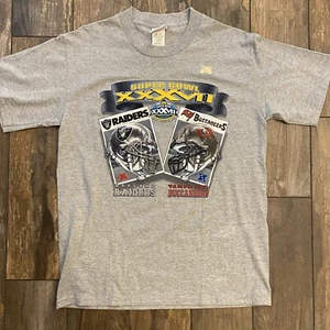 VINTAGE 2003 RAIDERS BUCCANEERS SUPER BOWL TSHIRT SIZE M Read Description⬇️ Y2K - Picture 1 of 9