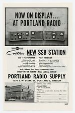 QST Ham Radio Mag. ANNONCE COLLINS NOUVELLE STATION SSB de PORTLAND ALIMENTATION RADIO (11/58)