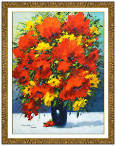 Christian Nesvadba Large Original Floral Still Life Oil Painting On Canvas Art