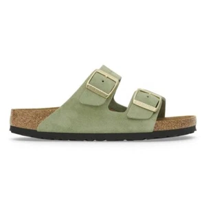 Birkenstock Women's Arizona Soft Footbed-Suede Sandal, Green Tea - Picture 1 of 11