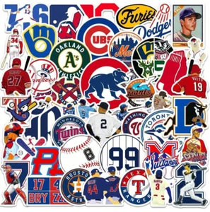 50 Piezas Pegatinas Deportivas de Béisbol para Estuche Traverl, Genial Graffiti de Vinilo de Béisbol - Imagen 1 de 8