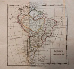 1780 SÜDAMERIKAS GEOGRAPHISCHE KARTE HANDKOLORIERT - Bild 1 von 3