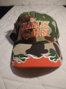 Gorra de béisbol Harley Davidson para mujer OS camuflada Harley niña con llamas bordadas - Imagen 1 de 6