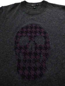 AUTUMN CASHMERE Women's Round Neck Merino Wool/CASHMERE (L) SKULL THEME Sweater - Picture 1 of 5