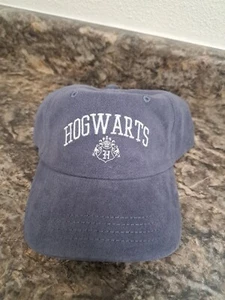 NWT Harry Potter Hogwarts School Baseball Cap Hat Adjustable New Blue Logo - Picture 1 of 5