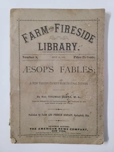 Antique 1881 Farm and Fireside Co. Library "Aesop's Fables" Booklet (93 pages) - Imagen 1 de 12
