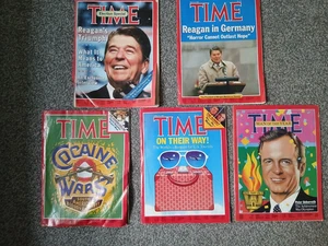 TIME MAGAZINE VINTAGE 1984 1985 BUNDLE JOB LOT OF 5 RONALD REGAN COCAINE WARS - Picture 1 of 2