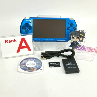 Sony PSP-3000 Vibrant Blue Console A Rank & New Battery USB Cable Set 907 - Image 1 of 4