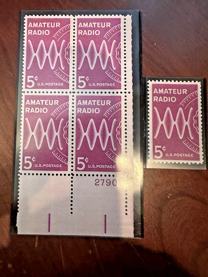 Scott #1260 Amateur Radio Plate Block of 4  MNH + Single I will combine Shipping - Image 1 of 1