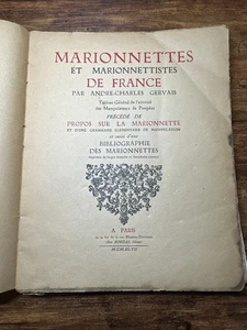 Marionnettes Et Marionettistes De France - 1947 - French SEE PHOTOS - Imagen 1 de 11