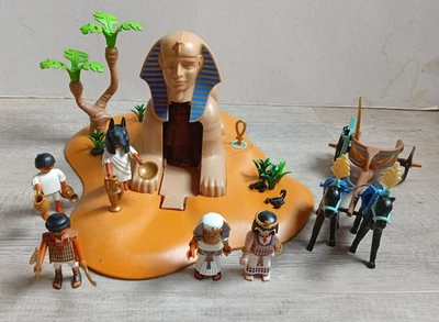 Playmobil 4242 Sphinx - 5 perso pharaon pretre anubis nefertiti soldat + char - Photo 1/4