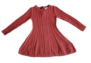Tommy Bahama Pulloverkleid Zopfmuster adrett klassisch lachsrosa Mädchen Größe 3T - Bild 1 von 9