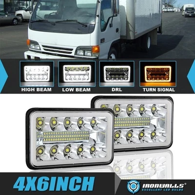Par de anillos ojos de ángel para Isuzu FTR FVR NQR NPR 4x6" LED alto/bajo DRL Foto 1 de 4