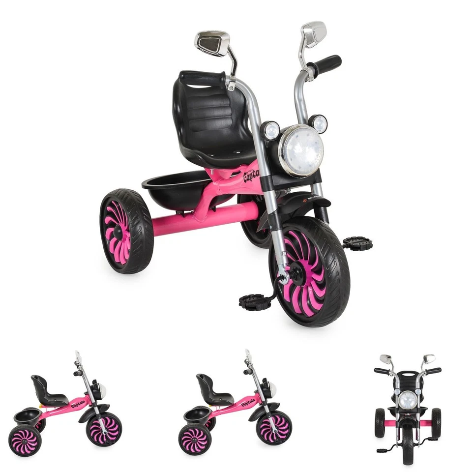 Byox Kinderdreirad Captain Musikfunktion Lichter Spiegel Hinterkorb Rückenlehne - Bild 1 von 1