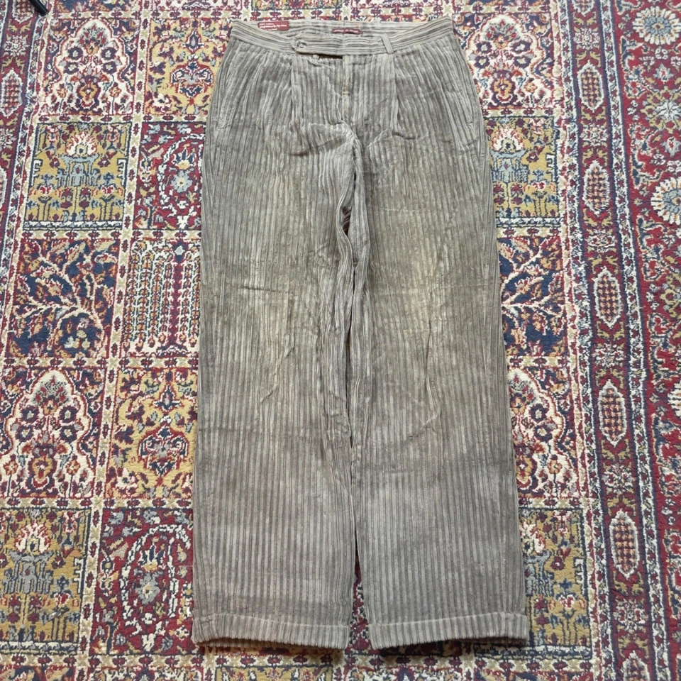 De colección Años 70 80 Nordstrom Clásico Ancho Gallena Pana Pantalones Marrón Suelto Puños 32 Foto 1 de 4