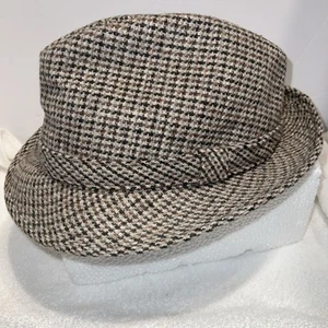Vintage Fedora youngfin Mens Wool Blend Hat L 7 1/4- 73/8 brownTweed Sri Lanka - Picture 1 of 9