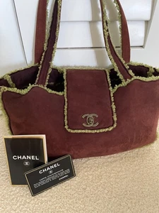 CHANEL Mouton Tasche braun/grün mit Echtheitskarte gebraucht guter Zustand - Bild 1 von 12