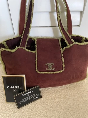 CHANEL  Mouton Tote Brown/Green  with Authenticity Card  preowned good condition - Image 1 of 4