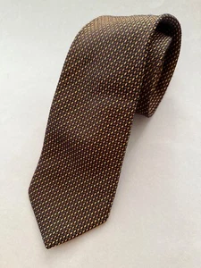 CANALI Italy BROWN GOLD COPPER 100% Jacquard Silk MENS TIE MSRP$190 - Picture 1 of 5