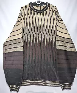 Protege Collection Coogi Style 3D Knit Textured Sweater XXLT Brown Biggie Cosby - Picture 1 of 6