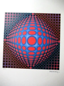 VICTOR VASARELY:  SCHÖNE LITOGRAPHIE 35x50cm Limitiert xx/500 - Bild 1 von 6