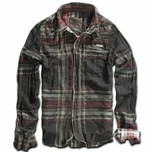Brandit Hombre Raven Wireshirt Manga Larga Camisa Casual Camisa A Cuadros Marrón-Rojo - Imagen 1 de 1