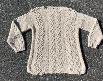 Suéter Pullover Mediano Deirdre McGuire Para Mujer Lino Algodón Tejido Pesado Irlanda Foto 1 de 4