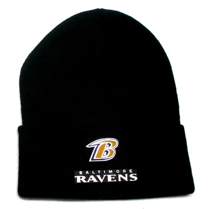 Baltimore Ravens flat cotton applique logo on Black beanie  cap hat. See details - Изображение 1 из 1
