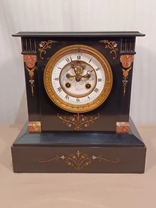 Antique FRENCH Eastlake Marble Mantle Clock by BREVETE: 1890 LISTEN TO NEW VIDEO - Picture 1 of 18