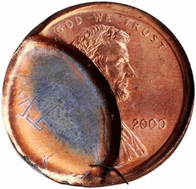 ER112 2000 Lincoln Cent--Double Struck, Partial Brockage--Mint Error ICG MS65 RD - Image 1 of 4