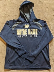 Notre Dame Colosseum Herren XLarge XL Hoodie Navy Grau Schnürsenkel NCAA Bestickt - Bild 1 von 6