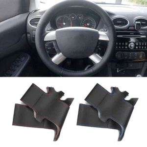 1x Lenkradbezug Leder Lenkrad Lenkradhülle für Ford Kuga Focus 2 C-MAX Handnähen - Picture 1 of 13
