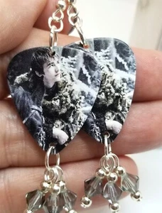Game of Thrones Bran Stark Orecchini a scelta per chitarra con cristalli Swarovski grigi - Foto 1 di 5