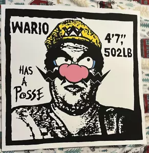 SIGNIERT Obey Wario Destroy Mario Poster Kunstdruck Nintendo Obey Nate Duval Super - Bild 1 von 1