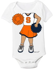 Syracuse Orange Heads Up! Cheerleader Baby Bodysuit - Picture 1 of 1
