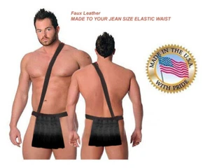 Faux Leather men's scottish kilt costume Made to your Jean Size - Picture 1 of 2