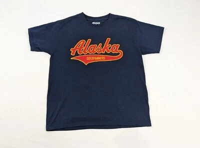 Camiseta azul juvenil Alaska Goldpanners Milb tamanho grande - Imagem 1 de 4