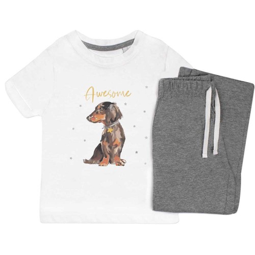 'Awesome Star Sausage Dog ' Kids Nightwear / Pyjama Set (KP038580) eBay