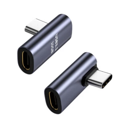 90 Degree USB-C Male to USB-C Female Adapter Data Right Angled Converter Charge  - Image 1 of 4